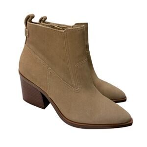 Vince Camuto Briyeonda Western Bootie Women’s 9.5/41 Tan Taupe Suede Leather NEW